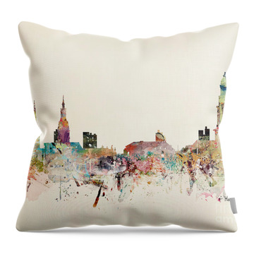 Multicolor German cities and travel Vintage Hamm Deutschland Throw Pillow 16x16 